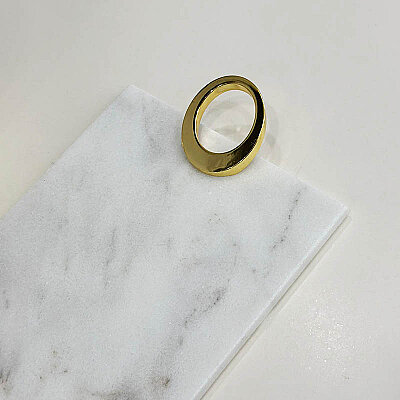 Gold Kulp Dikdörtgen Mermer Tepsi - Sunumluk (1)