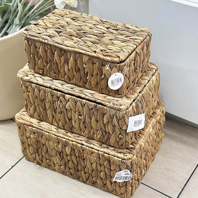 Kapaklı Hasır Çok Amaçlı Sepet 25x17 cm - 3