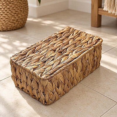 Kapaklı Hasır Çok Amaçlı Sepet 17x10 cm