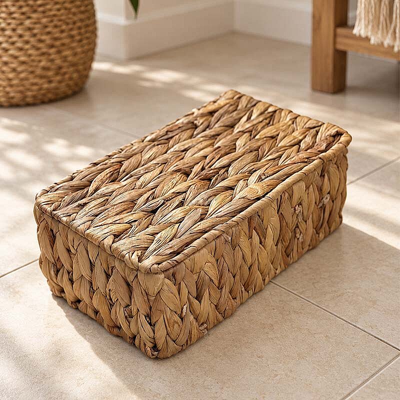 Kapaklı Hasır Çok Amaçlı Sepet 17x10 cm - 1