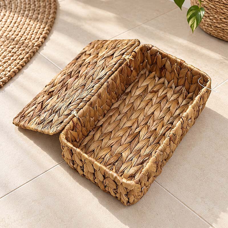 Kapaklı Hasır Çok Amaçlı Sepet 17x10 cm - 2