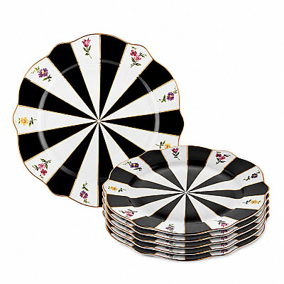 RoyKing Acem Siyah Pasta Tabağı - Altılı Set - 3