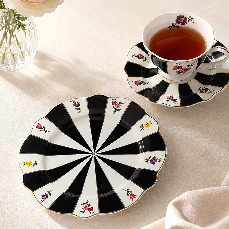 RoyKing Acem Siyah Pasta Tabağı - Altılı Set - 1